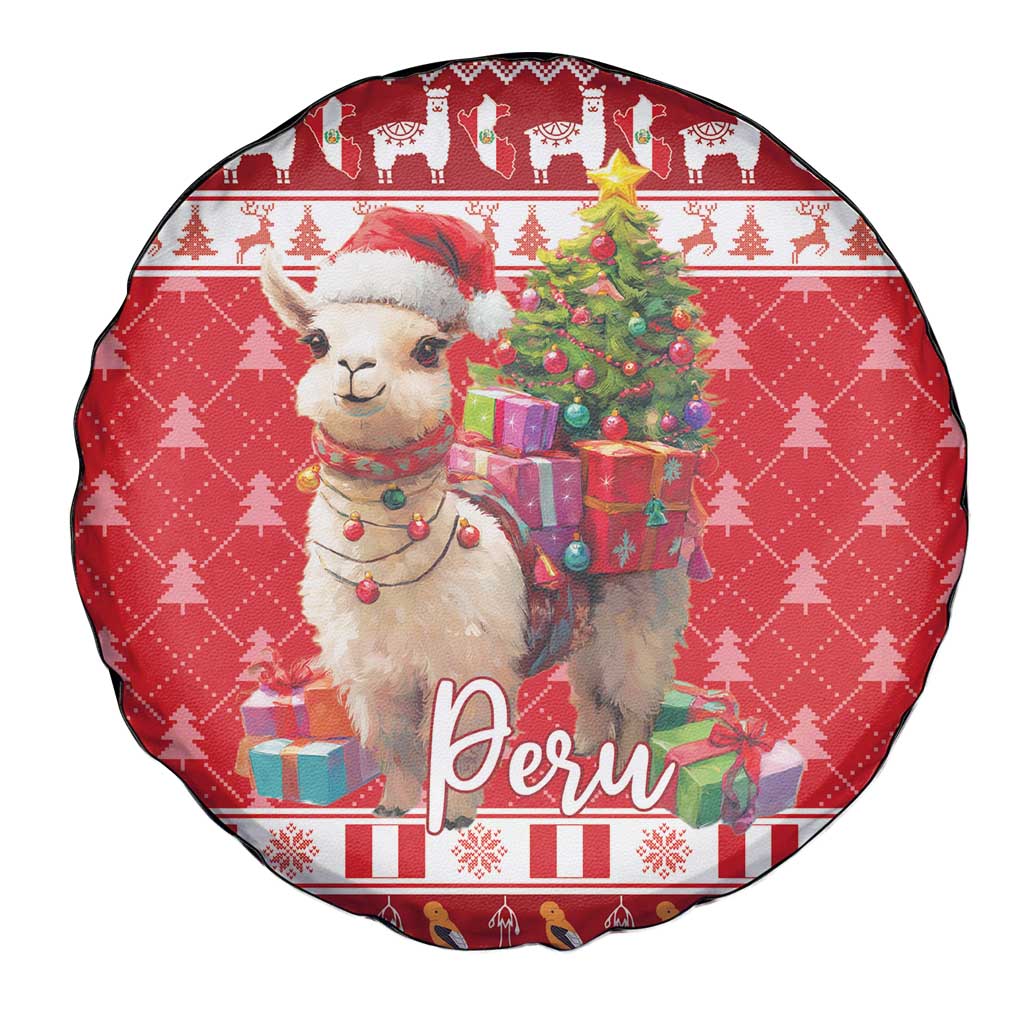 Peru Christmas Spare Tire Cover Peruvian Alpaca Feliz Navidad - Wonder Print Shop