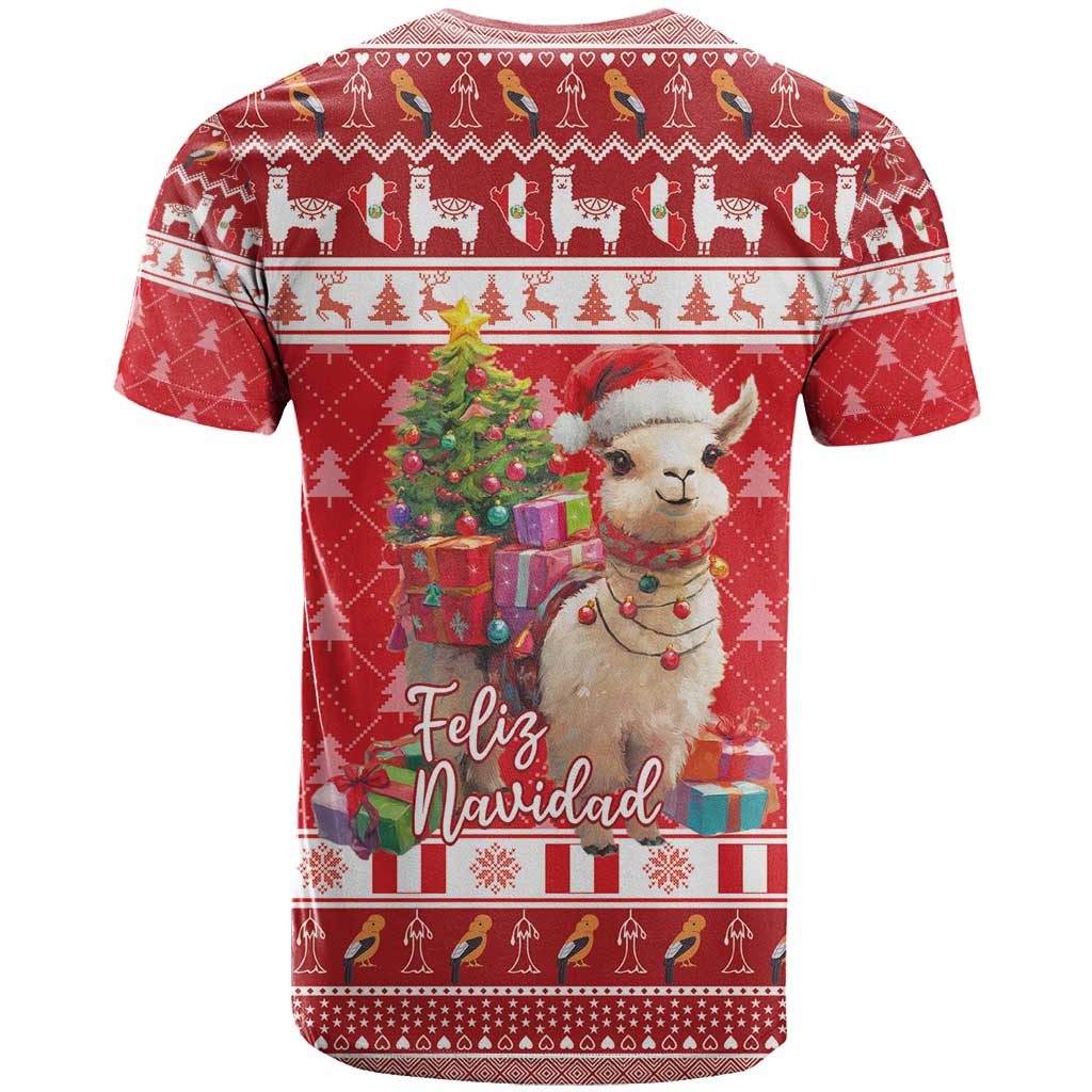 Peru Christmas T Shirt Peruvian Alpaca Feliz Navidad - Wonder Print Shop