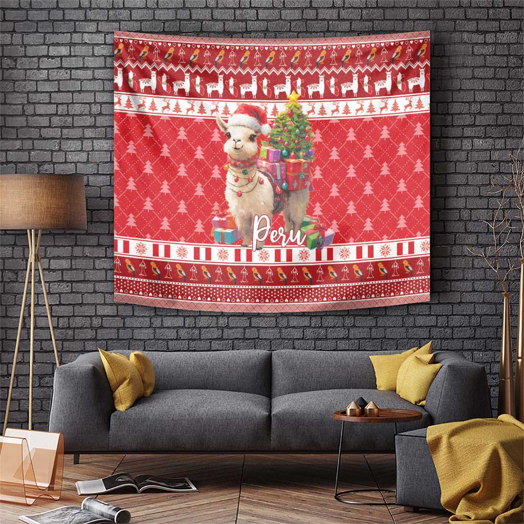 Peru Christmas Tapestry Peruvian Alpaca Feliz Navidad - Wonder Print Shop