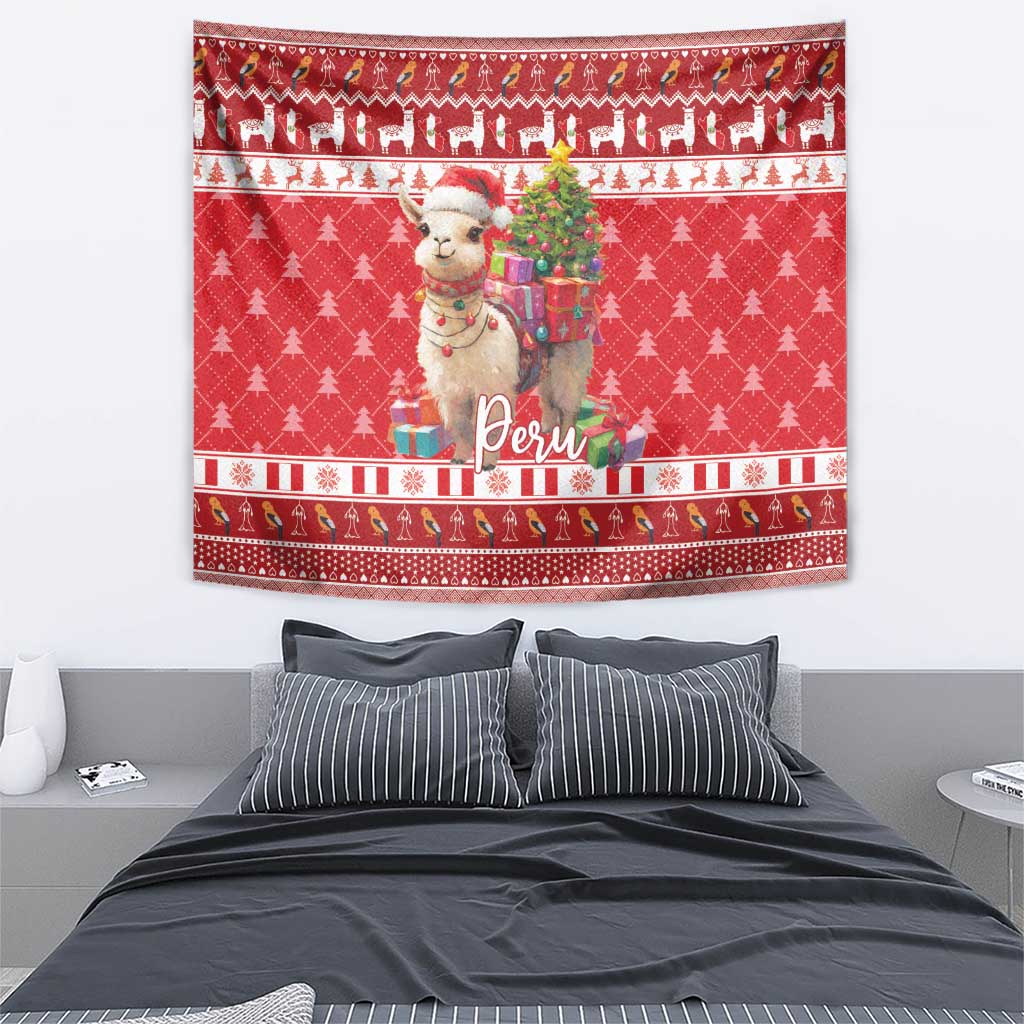 Peru Christmas Tapestry Peruvian Alpaca Feliz Navidad - Wonder Print Shop