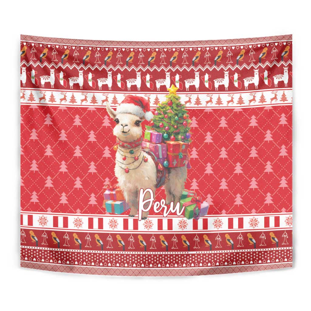 Peru Christmas Tapestry Peruvian Alpaca Feliz Navidad - Wonder Print Shop