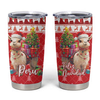 Peru Christmas Tumbler Cup Peruvian Alpaca Feliz Navidad - Wonder Print Shop