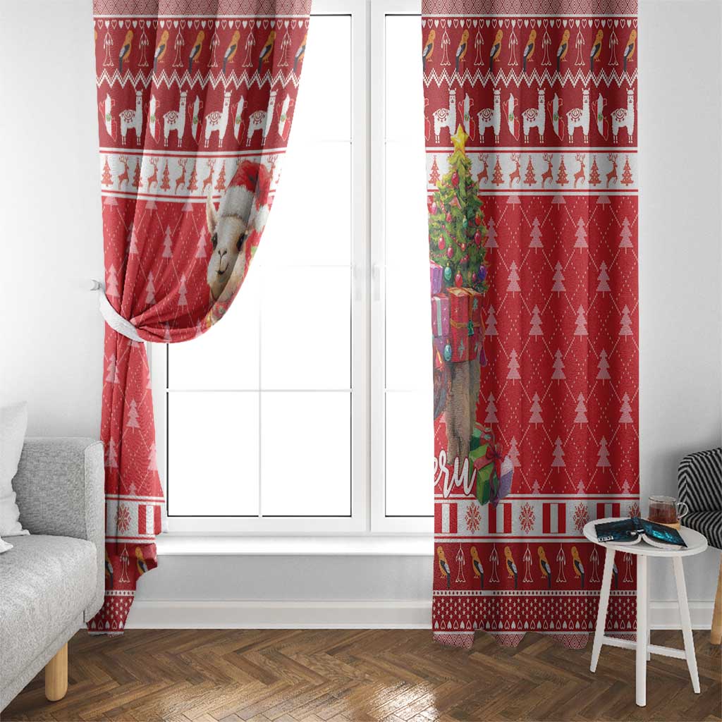 Peru Christmas Window Curtain Peruvian Alpaca Feliz Navidad - Wonder Print Shop