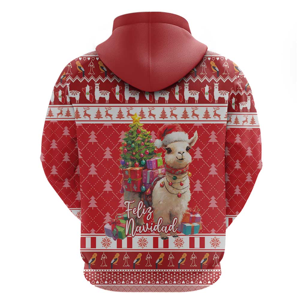 Peru Christmas Zip Hoodie Peruvian Alpaca Feliz Navidad - Wonder Print Shop