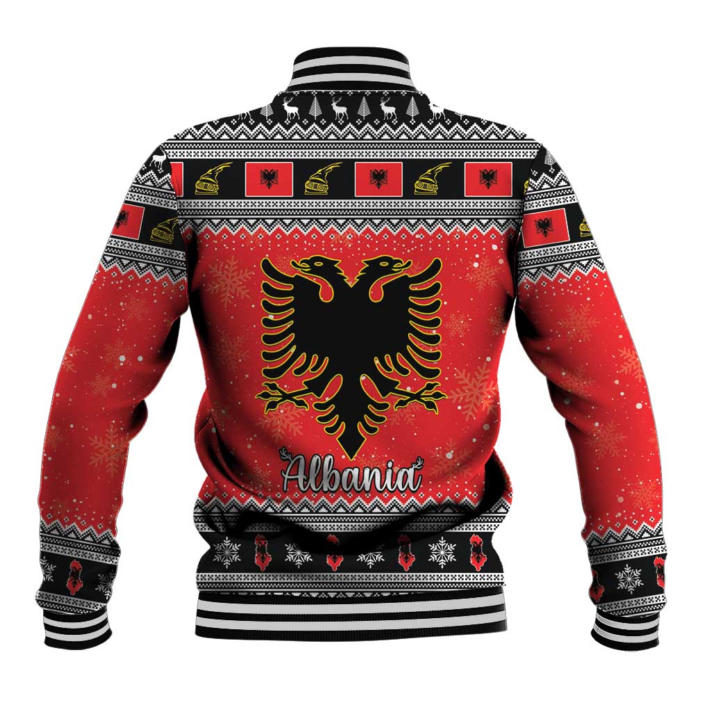 Albania Christmas Baseball Jacket Albanian Eagle Gezuar Krishtlindja - Wonder Print Shop