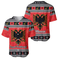 Albania Christmas Baseball Jersey Albanian Eagle Gezuar Krishtlindja - Wonder Print Shop