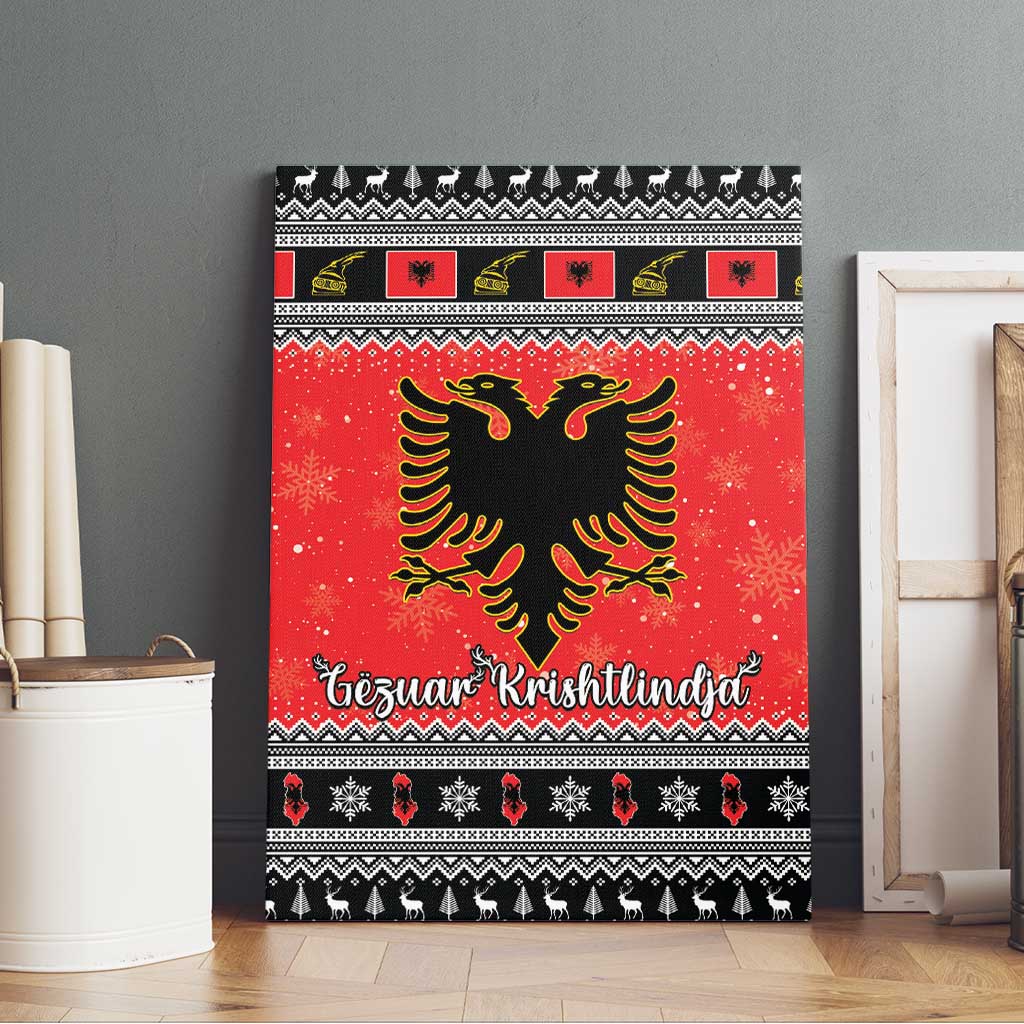 Albania Christmas Canvas Wall Art Albanian Eagle Gezuar Krishtlindja - Wonder Print Shop