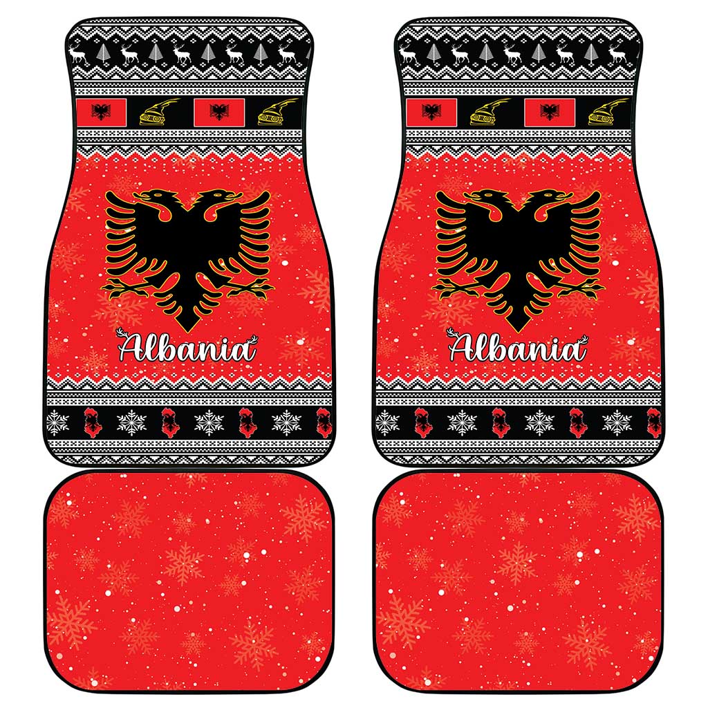 Albania Christmas Car Mats Albanian Eagle Gezuar Krishtlindja - Wonder Print Shop
