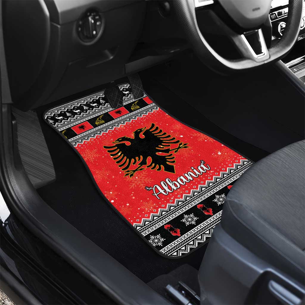 Albania Christmas Car Mats Albanian Eagle Gezuar Krishtlindja - Wonder Print Shop
