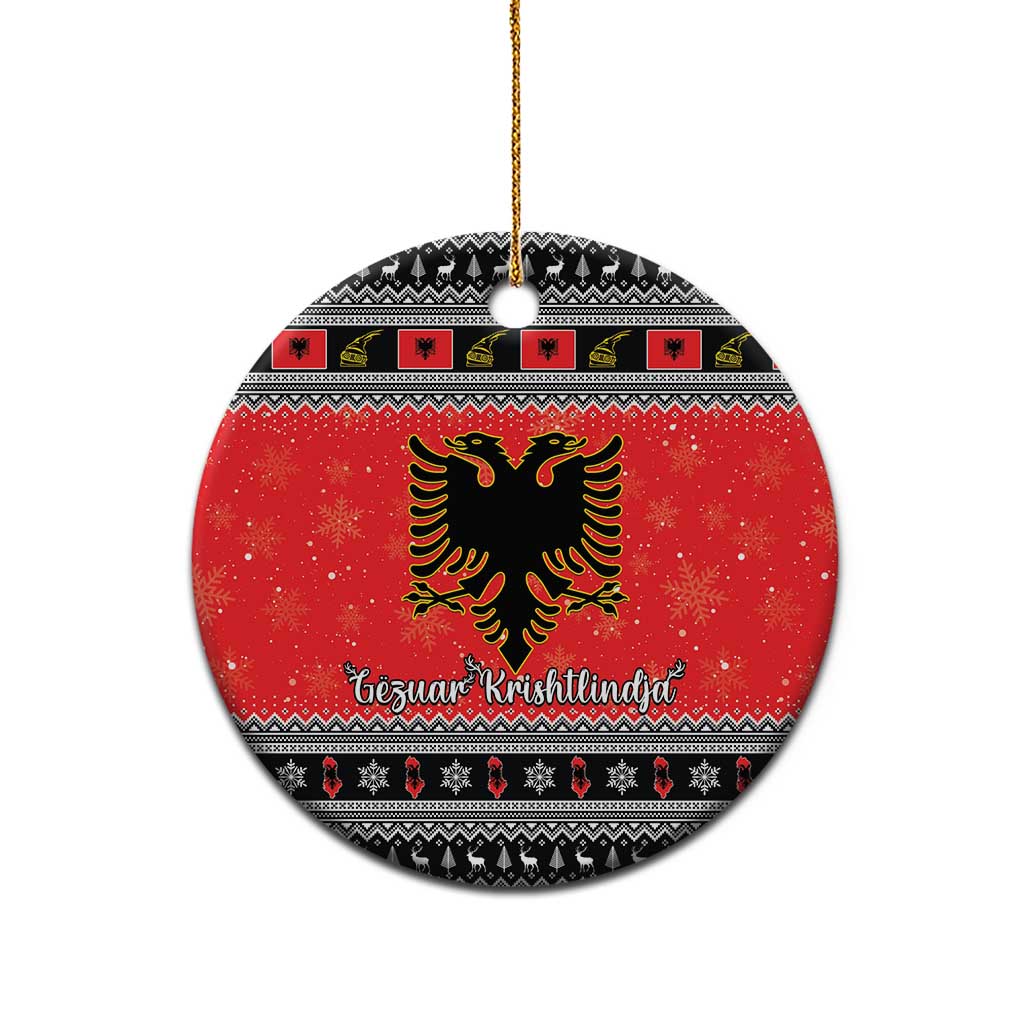 Albania Christmas Ceramic Ornament Albanian Eagle Gezuar Krishtlindja - Wonder Print Shop