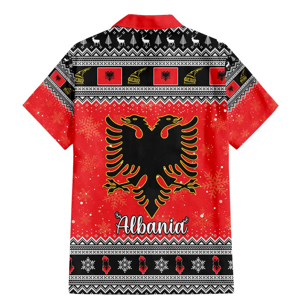 Albania Christmas Family Matching Mermaid Dress and Hawaiian Shirt Albanian Eagle Gezuar Krishtlindja - Wonder Print Shop