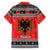 Albania Christmas Family Matching Off The Shoulder Long Sleeve Dress and Hawaiian Shirt Albanian Eagle Gezuar Krishtlindja - Wonder Print Shop