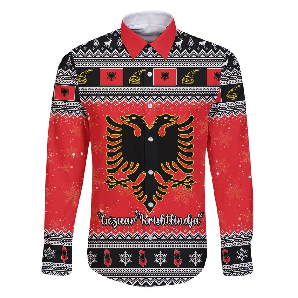 Albania Christmas Family Matching Puletasi and Hawaiian Shirt Albanian Eagle Gezuar Krishtlindja - Wonder Print Shop