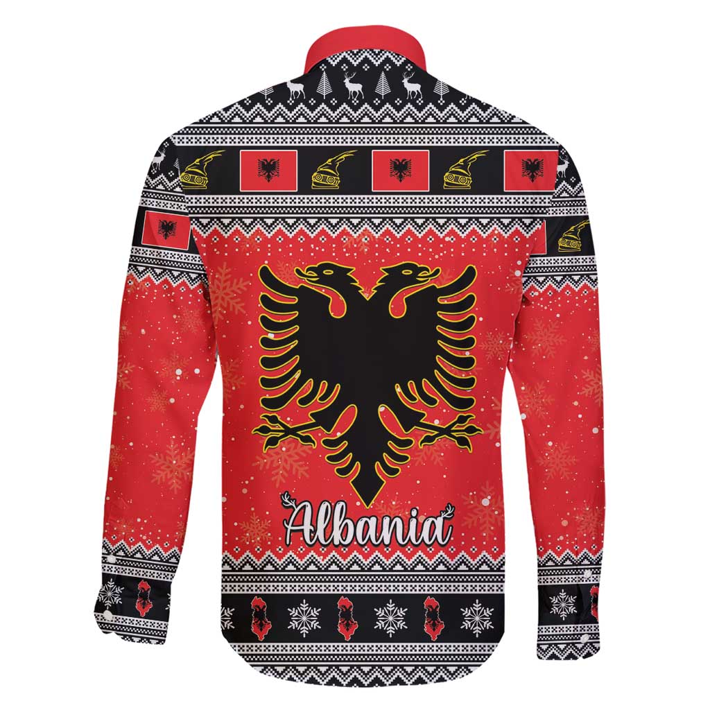 Albania Christmas Family Matching Short Sleeve Bodycon Dress and Hawaiian Shirt Albanian Eagle Gezuar Krishtlindja - Wonder Print Shop