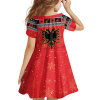 Albania Christmas Family Matching Summer Maxi Dress and Hawaiian Shirt Albanian Eagle Gezuar Krishtlindja - Wonder Print Shop