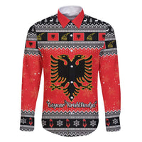 Albania Christmas Family Matching Summer Maxi Dress and Hawaiian Shirt Albanian Eagle Gezuar Krishtlindja - Wonder Print Shop