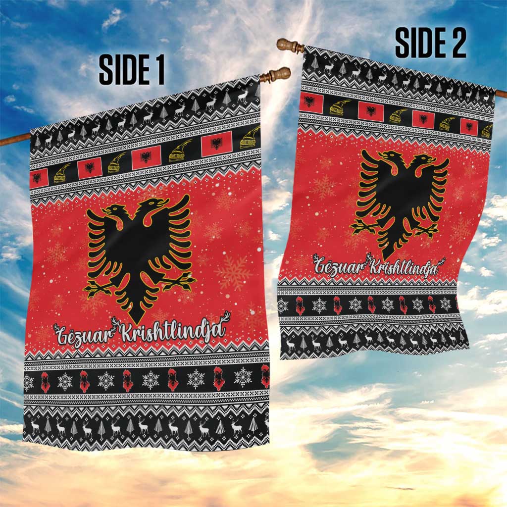 Albania Christmas Garden Flag Albanian Eagle Gezuar Krishtlindja - Wonder Print Shop