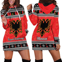 Albania Christmas Hoodie Dress Albanian Eagle Gezuar Krishtlindja - Wonder Print Shop