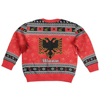 Albania Christmas Kid Ugly Christmas Sweater Albanian Eagle Gezuar Krishtlindja - Wonder Print Shop