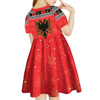 Albania Christmas Kid Short Sleeve Dress Albanian Eagle Gezuar Krishtlindja - Wonder Print Shop