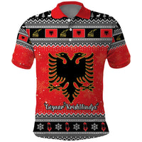 Albania Christmas Polo Shirt Albanian Eagle Gezuar Krishtlindja - Wonder Print Shop