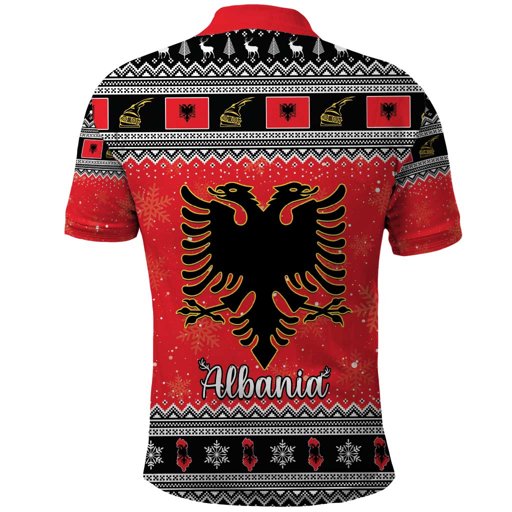 Albania Christmas Polo Shirt Albanian Eagle Gezuar Krishtlindja - Wonder Print Shop