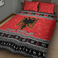 Albania Christmas Quilt Bed Set Albanian Eagle Gezuar Krishtlindja - Wonder Print Shop