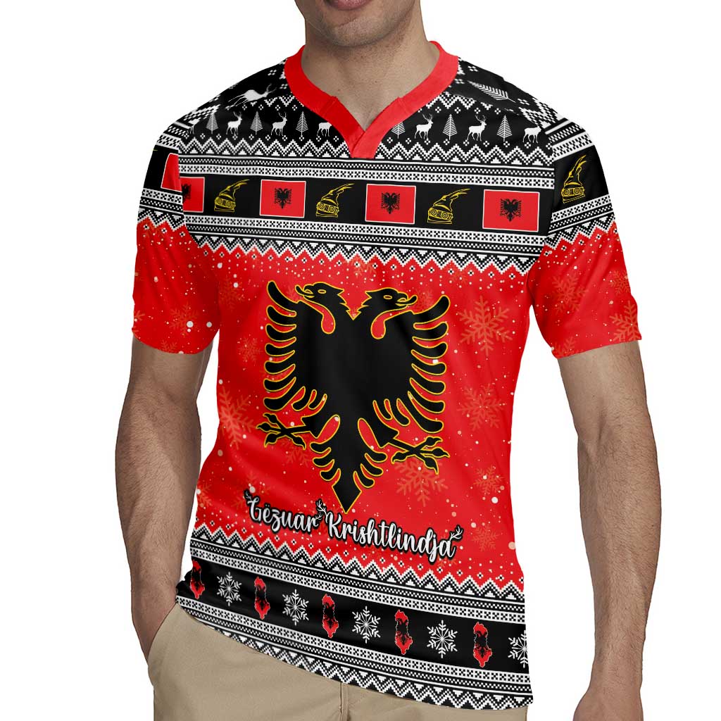 Albania Christmas Rugby Jersey Albanian Eagle Gezuar Krishtlindja - Wonder Print Shop