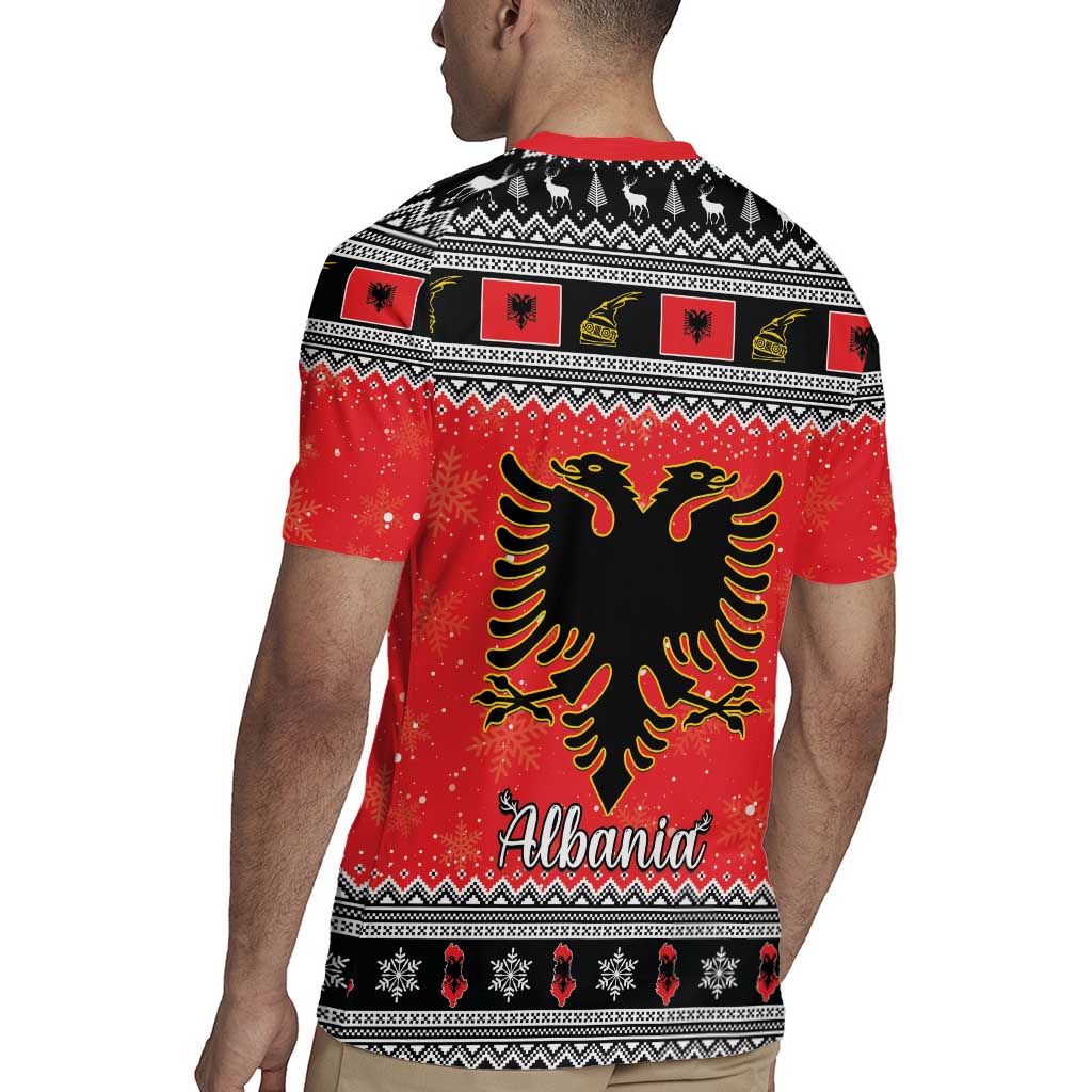 Albania Christmas Rugby Jersey Albanian Eagle Gezuar Krishtlindja - Wonder Print Shop