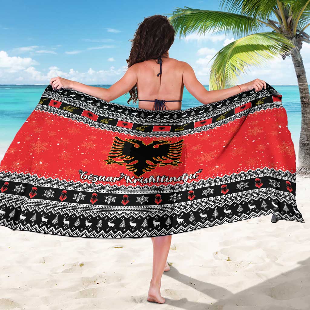 Albania Christmas Sarong Albanian Eagle Gezuar Krishtlindja - Wonder Print Shop