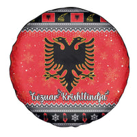Albania Christmas Spare Tire Cover Albanian Eagle Gezuar Krishtlindja - Wonder Print Shop