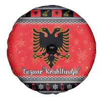 Albania Christmas Spare Tire Cover Albanian Eagle Gezuar Krishtlindja - Wonder Print Shop