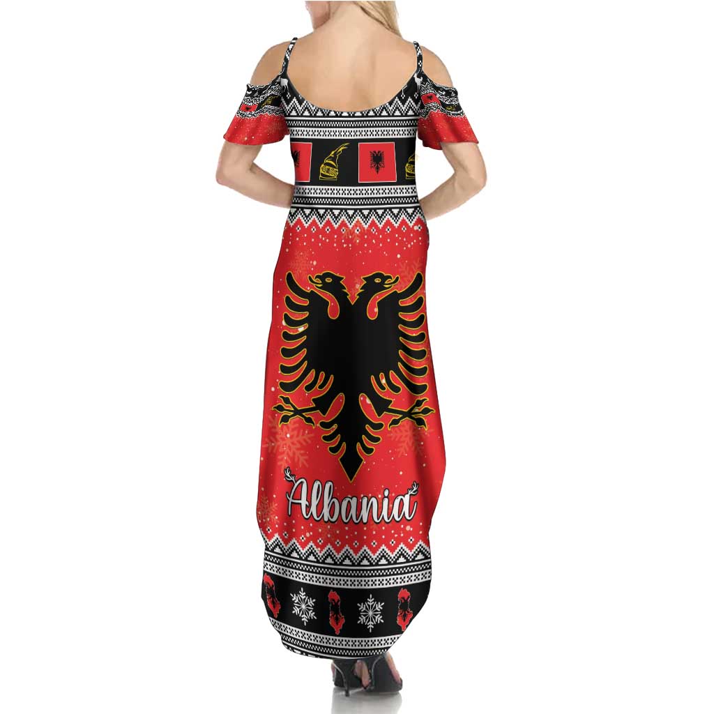 Albania Christmas Summer Maxi Dress Albanian Eagle Gezuar Krishtlindja - Wonder Print Shop