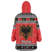 Albania Christmas Wearable Blanket Hoodie Albanian Eagle Gezuar Krishtlindja - Wonder Print Shop