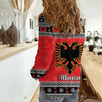 Albania Christmas Women Casual Shirt Albanian Eagle Gezuar Krishtlindja - Wonder Print Shop