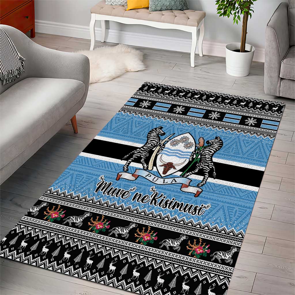 Botswana Christmas Area Rug Coat Of Arms Muve neKisimusi - Wonder Print Shop