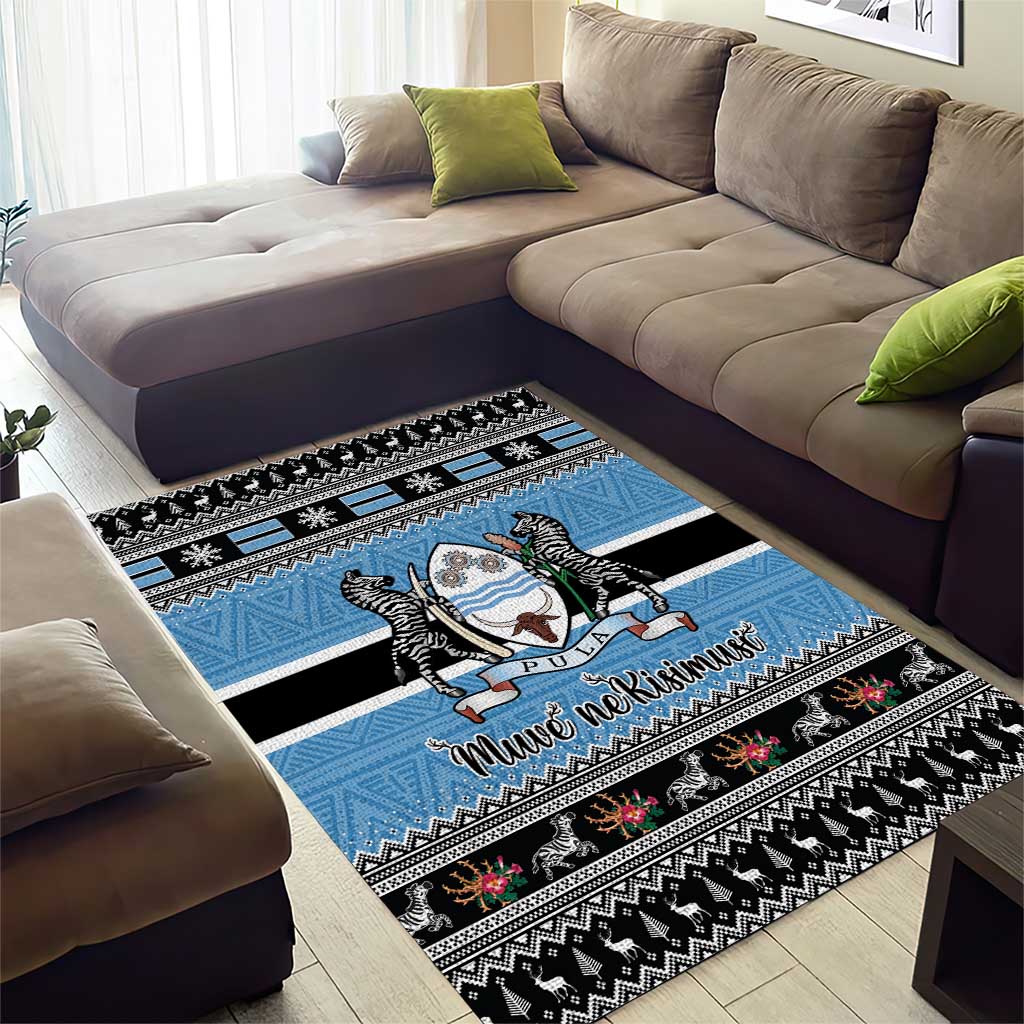 Botswana Christmas Area Rug Coat Of Arms Muve neKisimusi - Wonder Print Shop