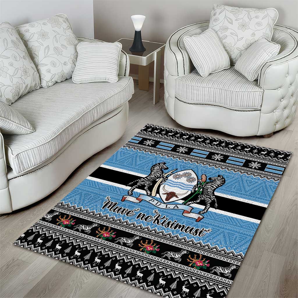Botswana Christmas Area Rug Coat Of Arms Muve neKisimusi - Wonder Print Shop