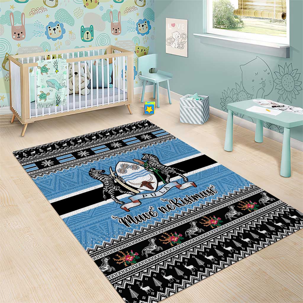 Botswana Christmas Area Rug Coat Of Arms Muve neKisimusi - Wonder Print Shop
