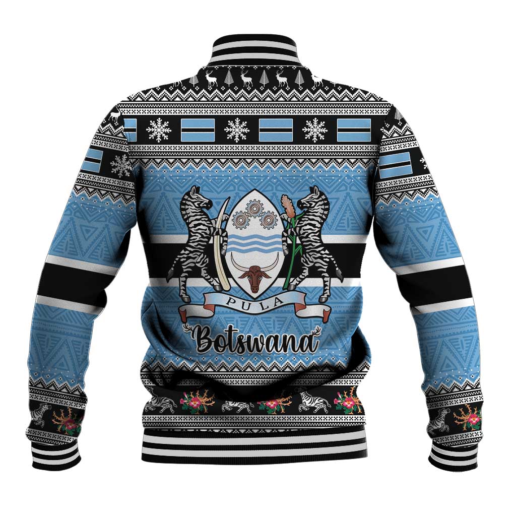 Botswana Christmas Baseball Jacket Coat Of Arms Muve neKisimusi - Wonder Print Shop