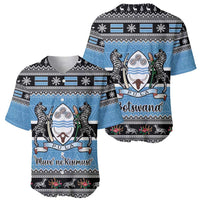 Botswana Christmas Baseball Jersey Coat Of Arms Muve neKisimusi - Wonder Print Shop