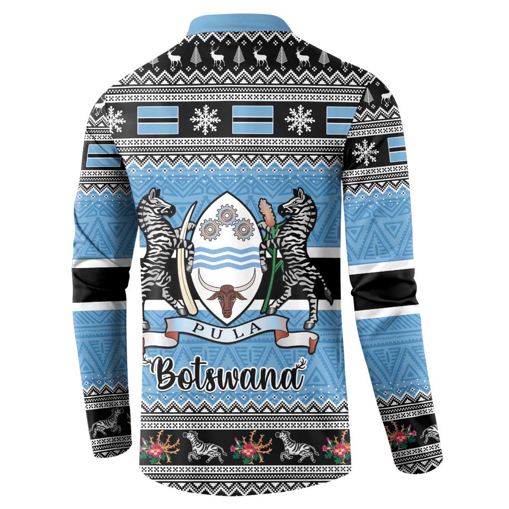 Botswana Christmas Button Sweatshirt Coat Of Arms Muve neKisimusi - Wonder Print Shop