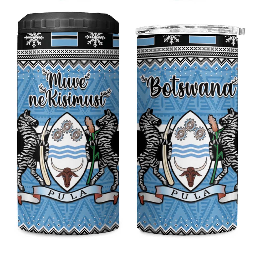 Botswana Christmas 4 in 1 Can Cooler Tumbler Coat Of Arms Muve neKisimusi - Wonder Print Shop
