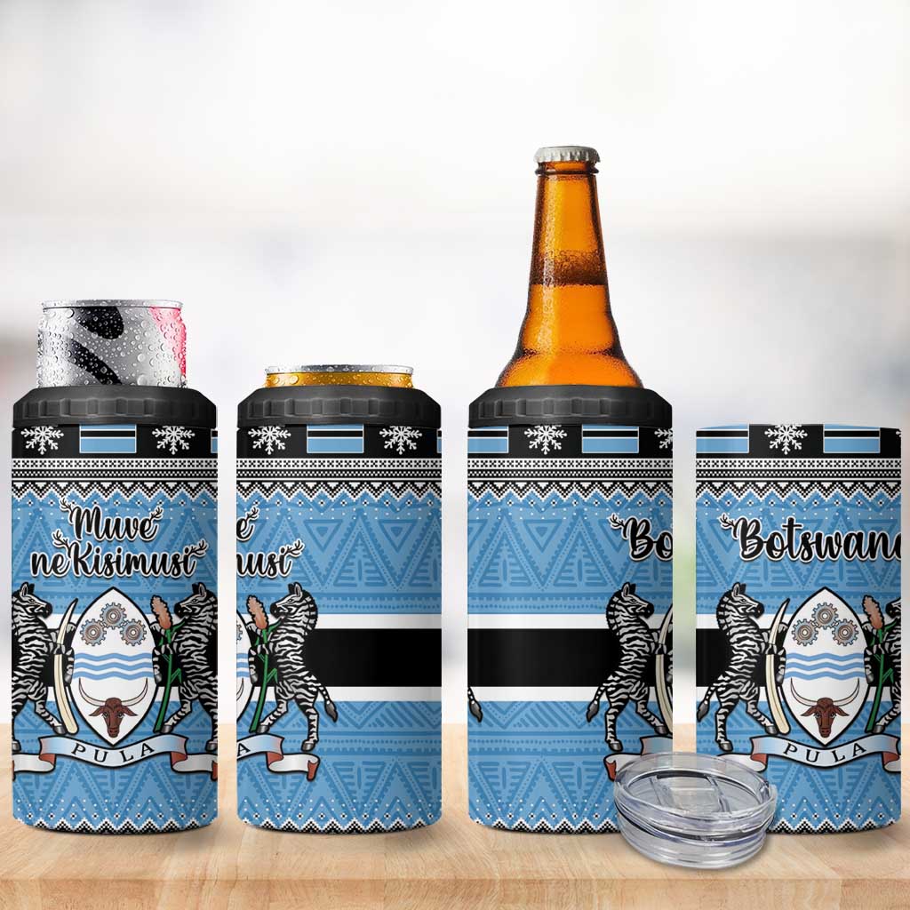 Botswana Christmas 4 in 1 Can Cooler Tumbler Coat Of Arms Muve neKisimusi - Wonder Print Shop
