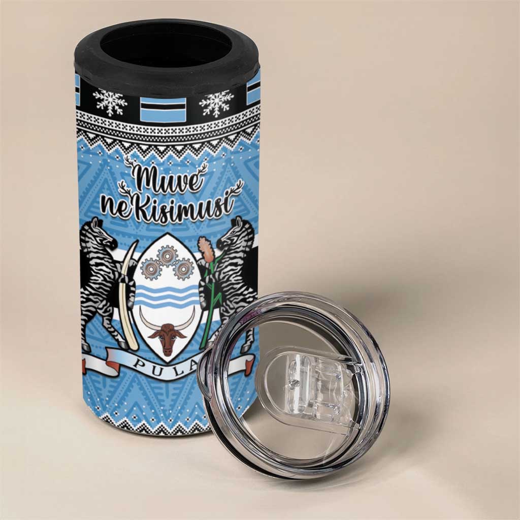 Botswana Christmas 4 in 1 Can Cooler Tumbler Coat Of Arms Muve neKisimusi - Wonder Print Shop