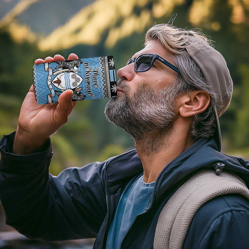 Botswana Christmas 4 in 1 Can Cooler Tumbler Coat Of Arms Muve neKisimusi - Wonder Print Shop