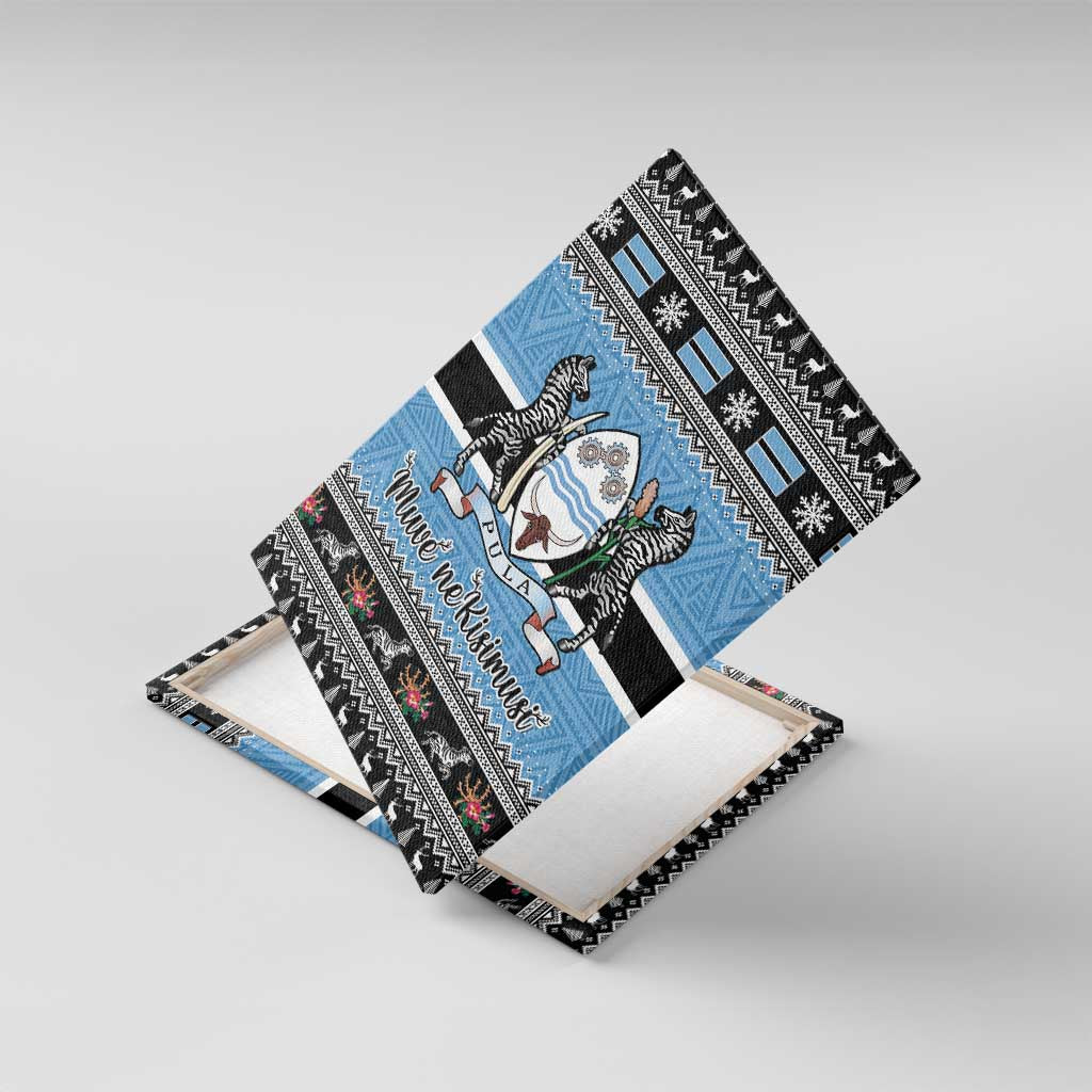 Botswana Christmas Canvas Wall Art Coat Of Arms Muve neKisimusi - Wonder Print Shop