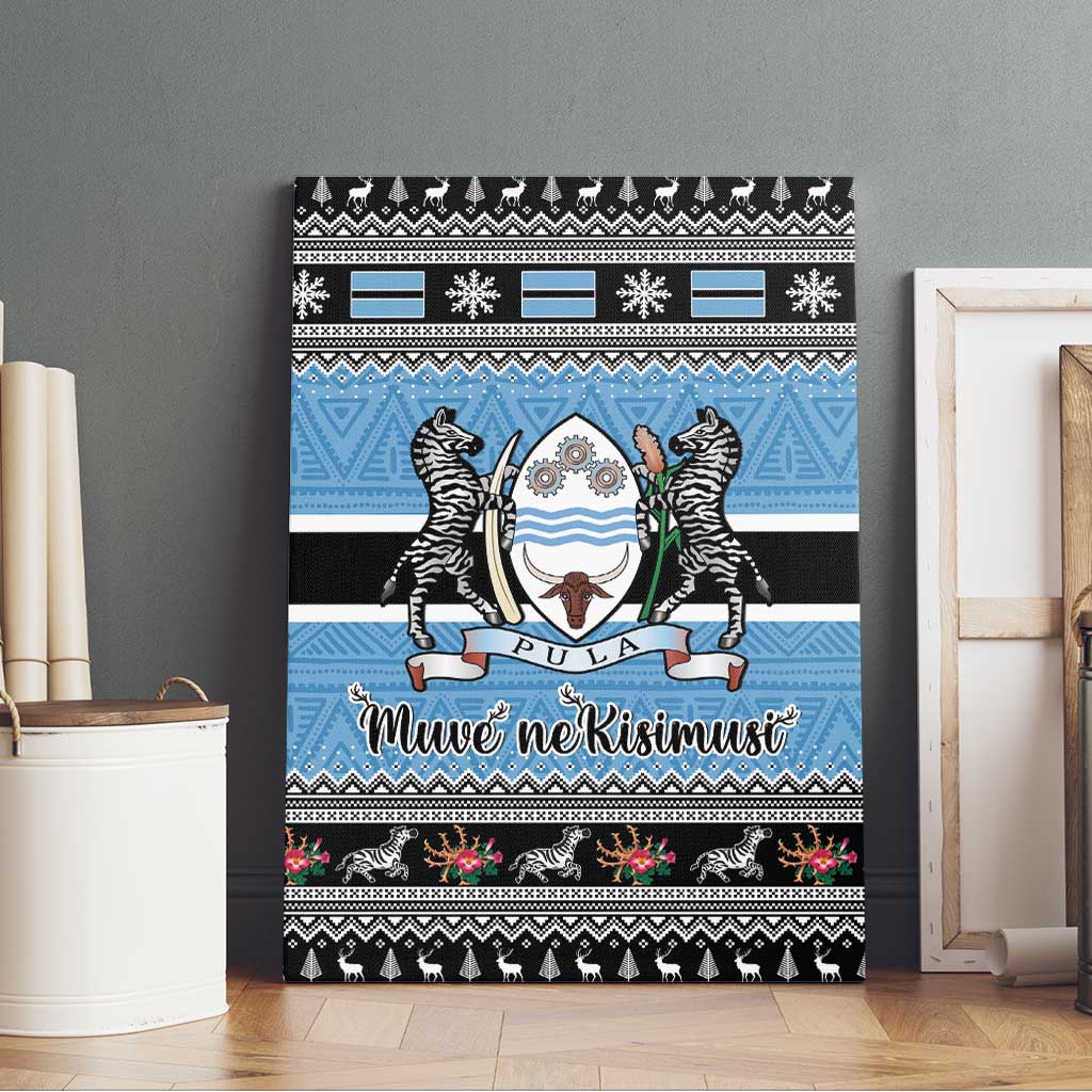 Botswana Christmas Canvas Wall Art Coat Of Arms Muve neKisimusi - Wonder Print Shop