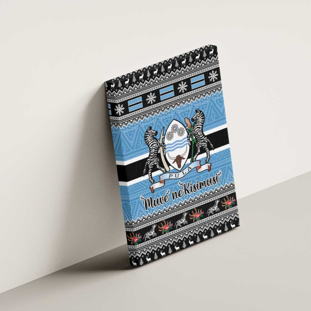 Botswana Christmas Canvas Wall Art Coat Of Arms Muve neKisimusi - Wonder Print Shop