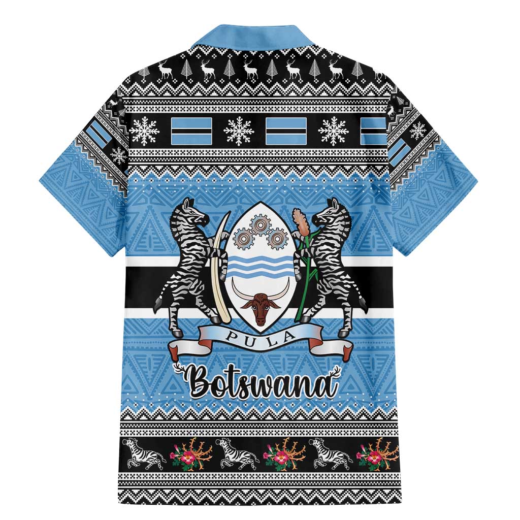 Botswana Christmas Family Matching Mermaid Dress and Hawaiian Shirt Coat Of Arms Muve neKisimusi - Wonder Print Shop